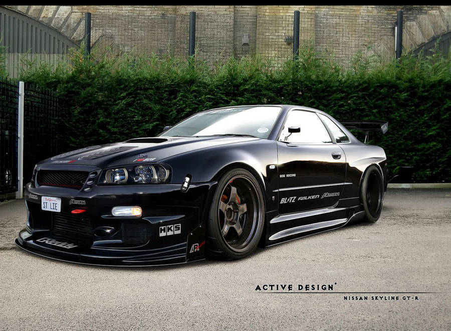 Nissan Skyline Gtr R33 Black Wallpaper