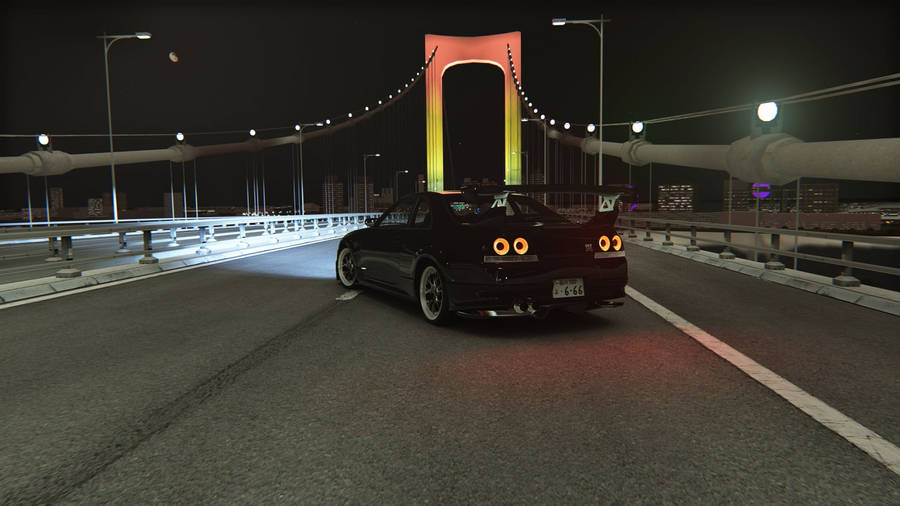 Nissan Skyline Gtr R33 Rainbow Bridge Wallpaper