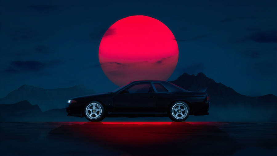 Nissan Skyline Gtr R33 Red Moon Wallpaper