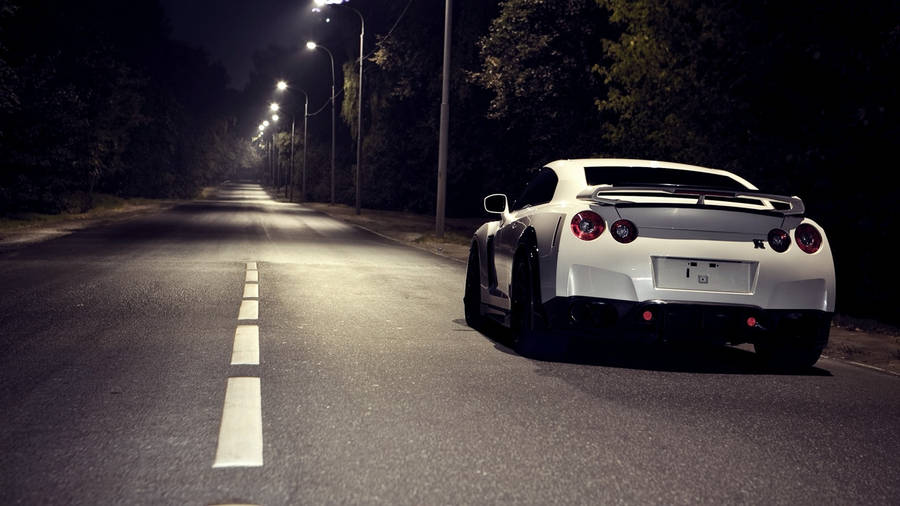 Nissan Skyline Gtr R35 Empty Road Wallpaper