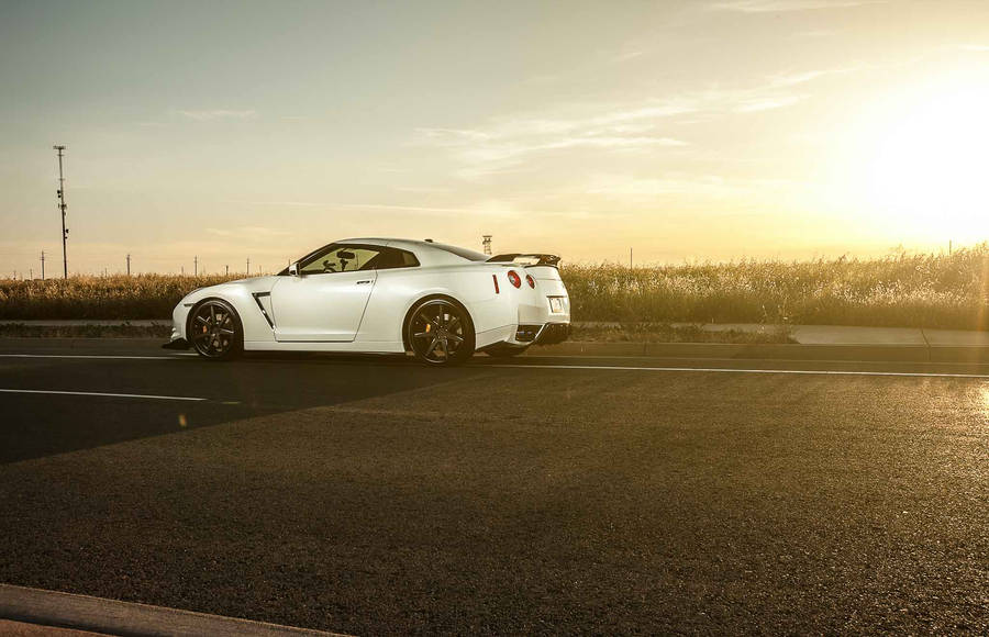 Nissan Skyline Gtr R35 Middle Of Nowhere Wallpaper