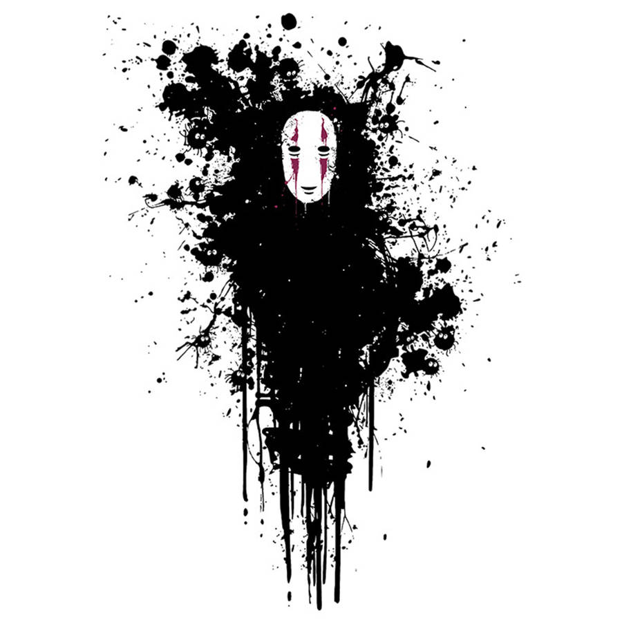 No-face Black Paint Art Wallpaper