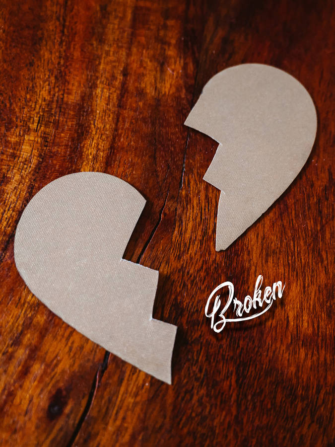 No Love Broken Heart Cardboard Cutout Wallpaper