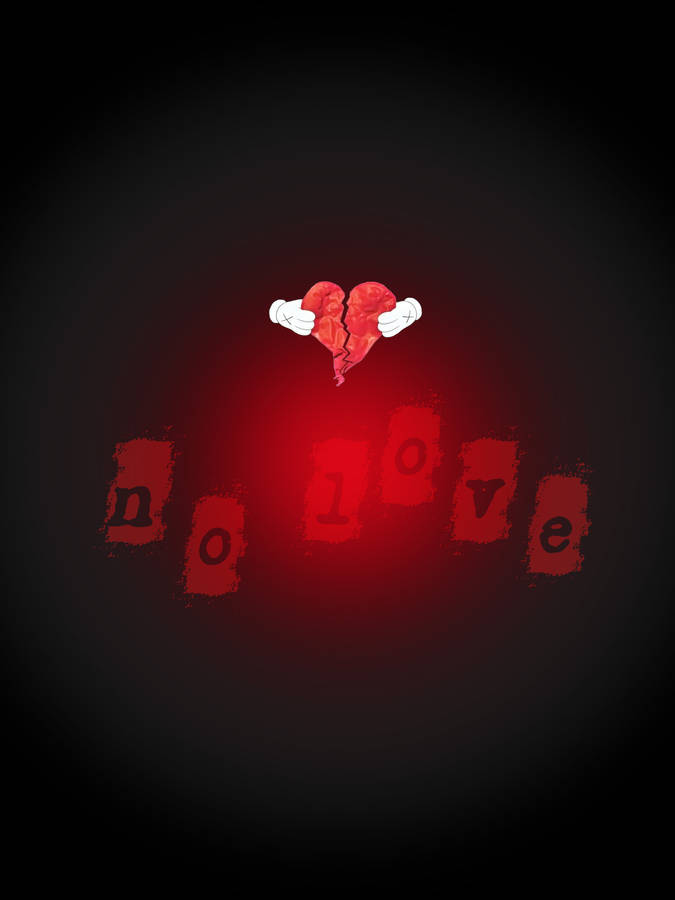 No Love Broken Heart With Gloves Wallpaper