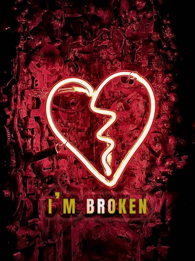 No Love Neon Light Broken Heart Wallpaper