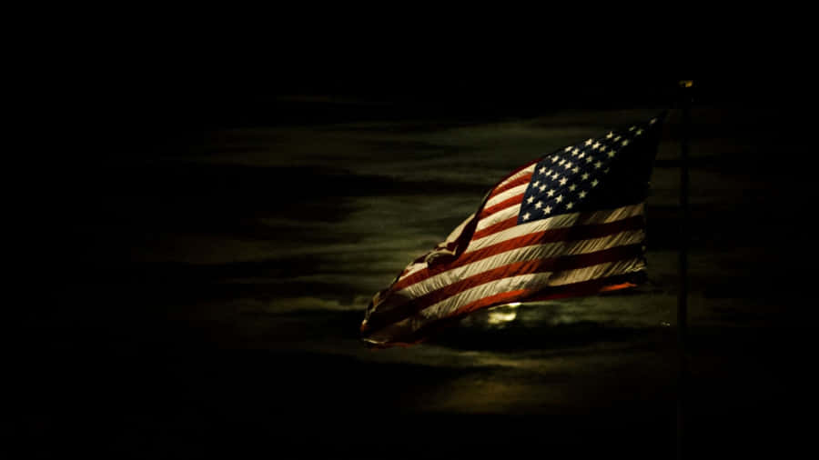 Nocturnal American Flag Wallpaper