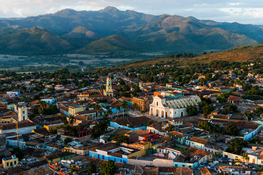 North America Cuba Aerial View Wallpaper