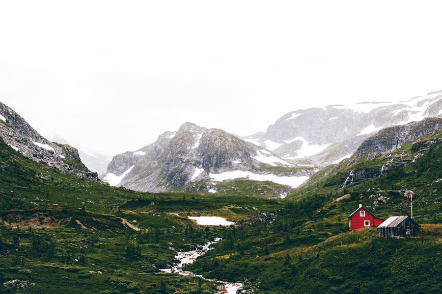 Norway Picturesque Village Of Flåm Wallpaper