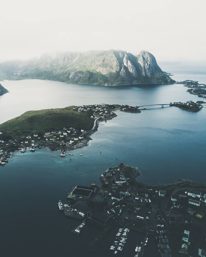 Norway Svolvær Coastal Village Wallpaper