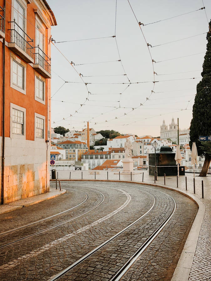 Nostalgic Street Lisbon Wallpaper