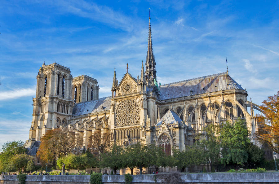 Notre Dame Full View Wallpaper