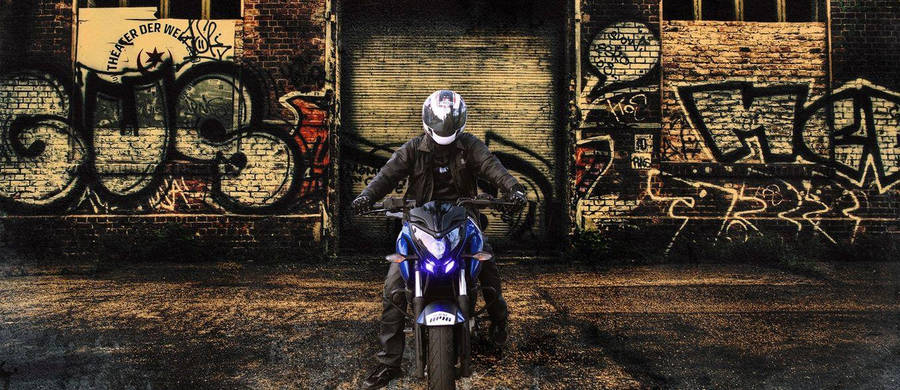 Ns 200 Man Riding Graffiti Aesthetic Wall Wallpaper