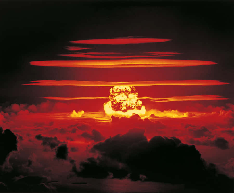 Nuclear Explosion Cloudat Sunset Wallpaper