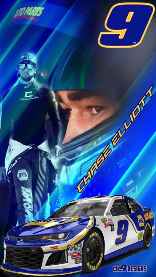 Number 9 Chase Elliot Poster Wallpaper