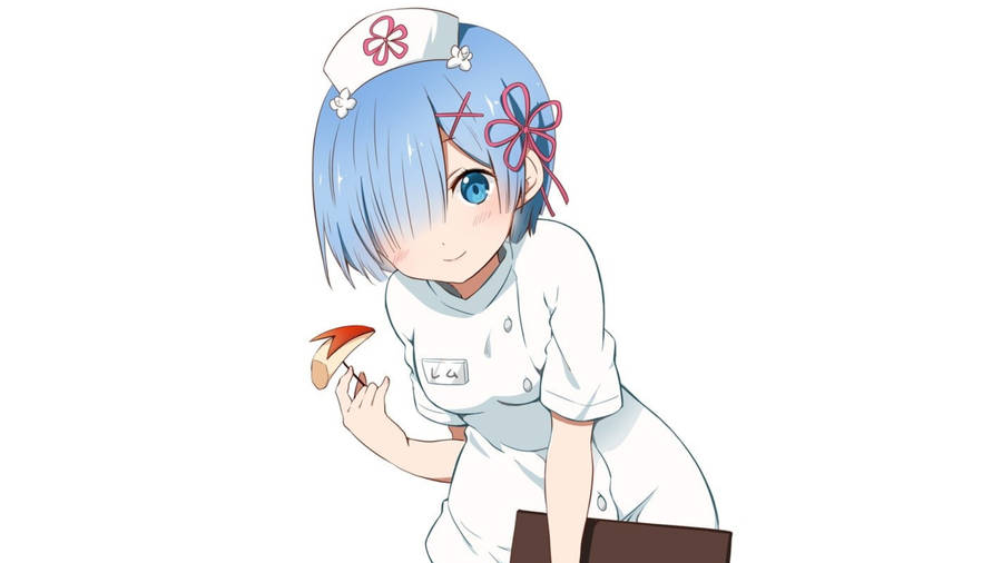 Nurse Rem In White Wallpaper