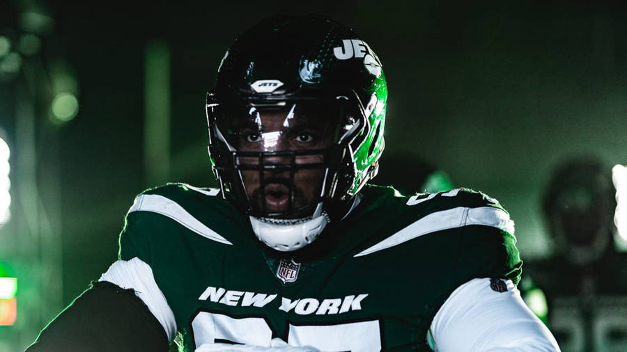 Ny Jets Player Looking Fierce Wallpaper