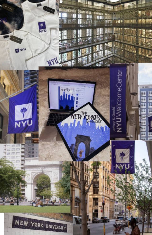 Nyu Aesthetic Collage Wallpaper