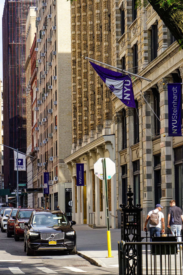 Nyu Banners Along The Street Wallpaper