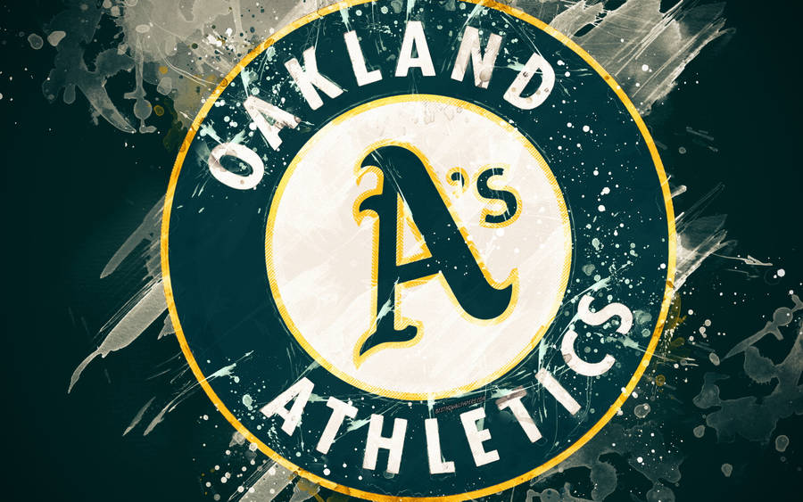 Oakland Athletics Paint Splatter Wallpaper