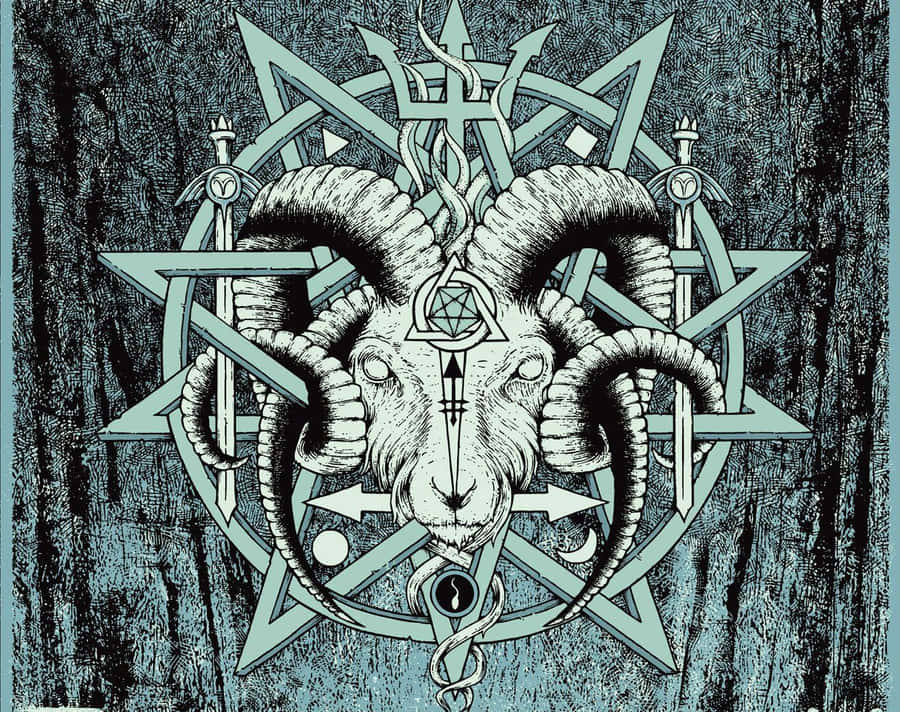Occult Ram Symbolism Artwork Wallpaper