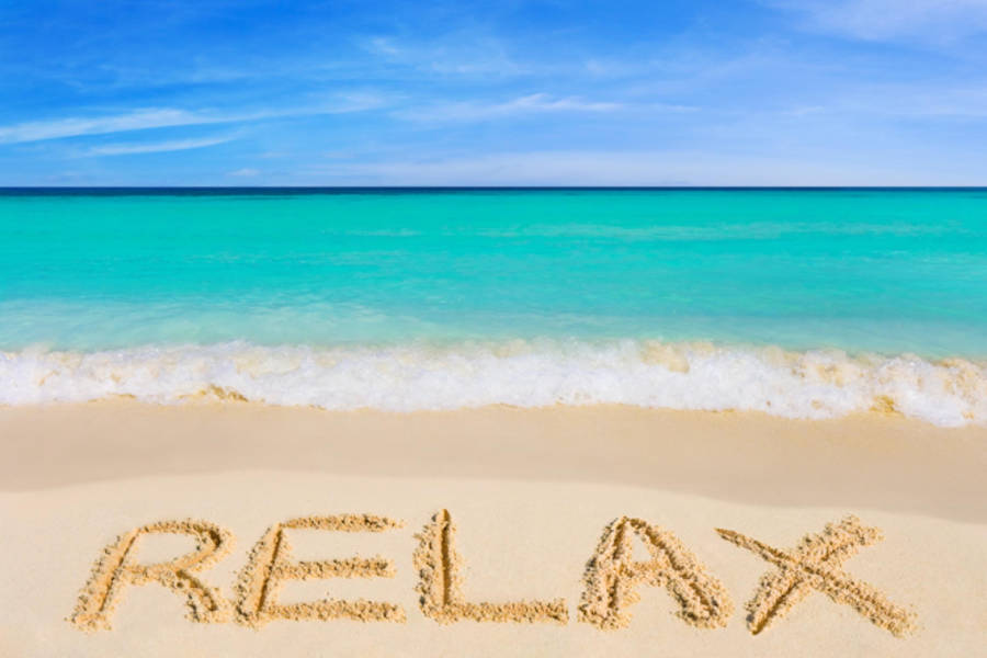 Ocean View With Relax Word Wallpaper