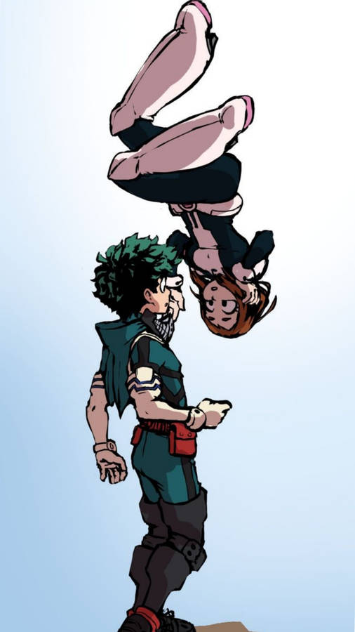 Ochaco And Izuku My Hero Academia Iphone Wallpaper