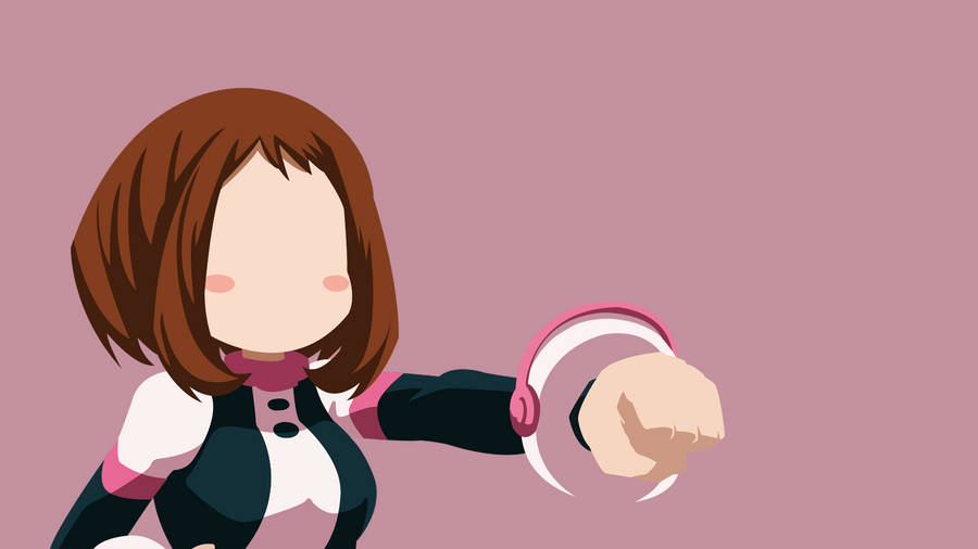 Ochaco Uraraka Pink Vector Art Wallpaper