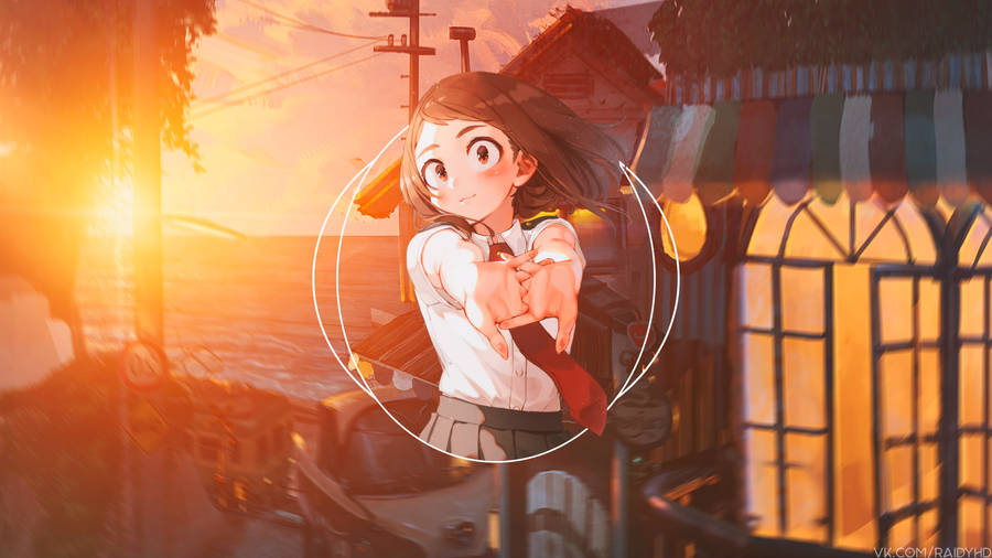 Ochaco Uraraka Sunrise Wallpaper