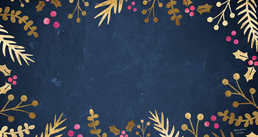 October Blue Gold Art Wallpaper