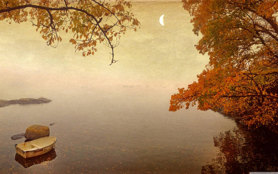 October Morning Boat Lake Wallpaper