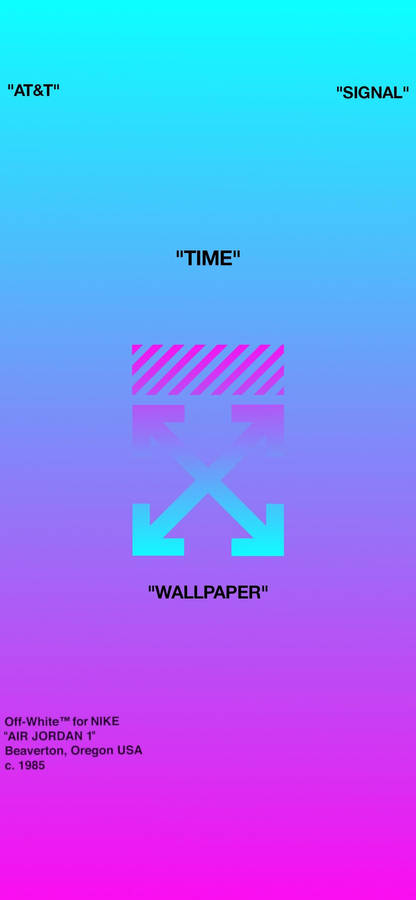 Off White Logo Retro Wave Colors Wallpaper