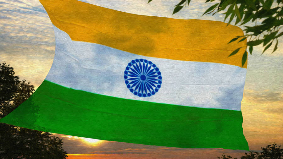 Oil-painted Indian Flag 4k Wallpaper