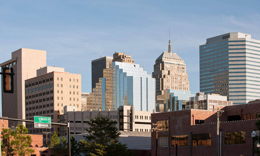 Oklahoma City Skyline Walker Avenue Wallpaper