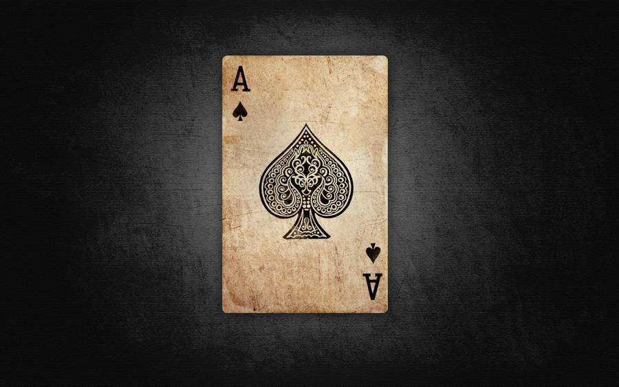 Old Ace Card Black Canvas Spotlight Wallpaper