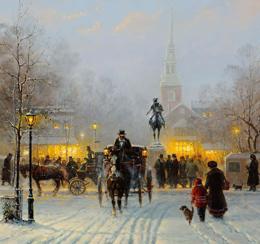 Old Boston Winter Wallpaper