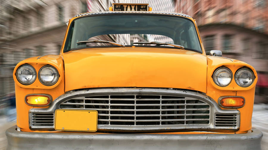 Old Fashioned Taxi Front View Wallpaper