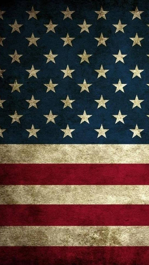 Old Painted Flag Of America Iphone Wallpaper
