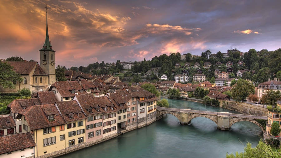 Old Village In Switzerland Europe Wallpaper