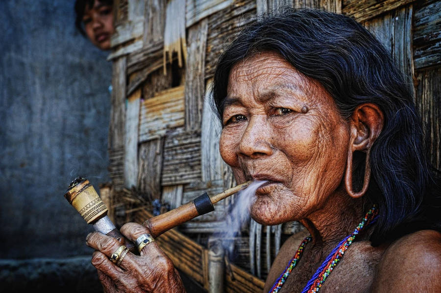 Old Woman From A Tribe Wallpaper