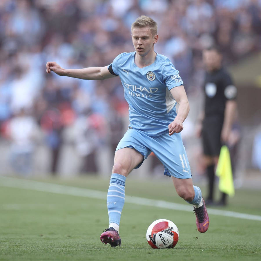 Oleksandr Zinchenko Light Blue Strike Wallpaper