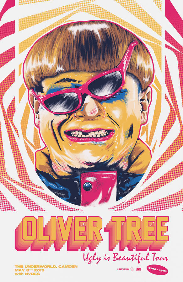 Oliver Tree Retro Style Poster Illustration Wallpaper