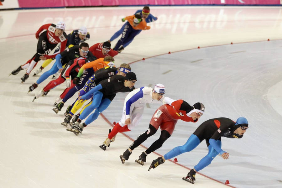 Olympic Sports Short Track Speed Skaters Wallpaper