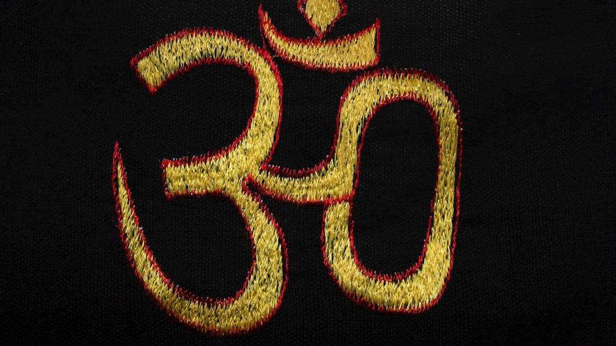 Om Pattern Embroidery Wallpaper