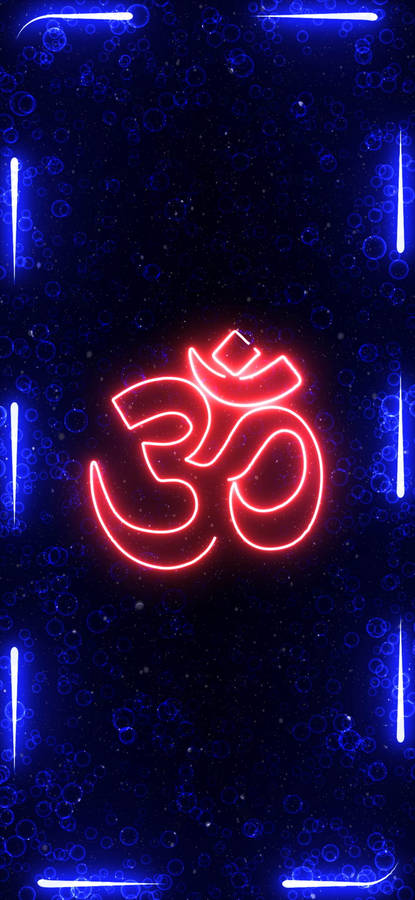 Om Red Neon Light Wallpaper