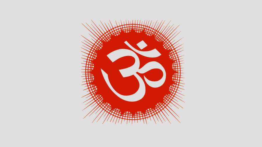 Om Red White Symbol Wallpaper