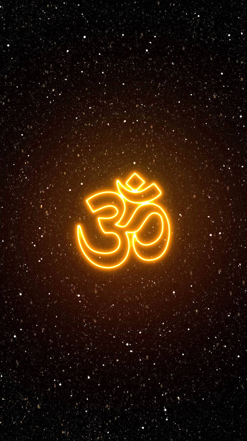 Om Symbol Glowing Yellow Wallpaper