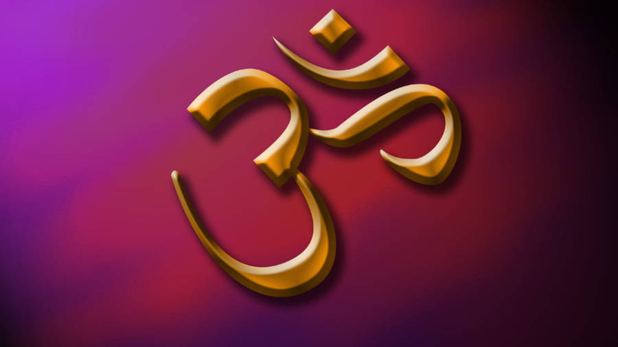 Om Symbol Orange Yellow Purple Gradient Wallpaper