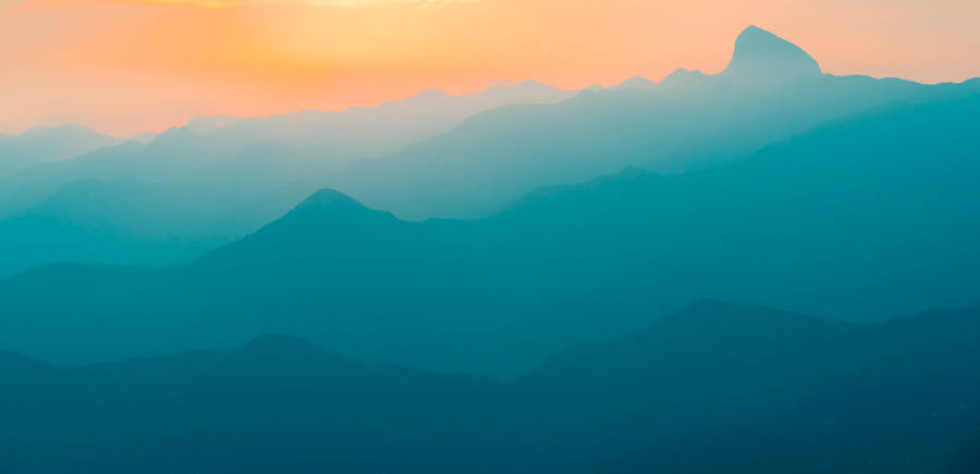 Ombre Teal Rocky Mountains Wallpaper