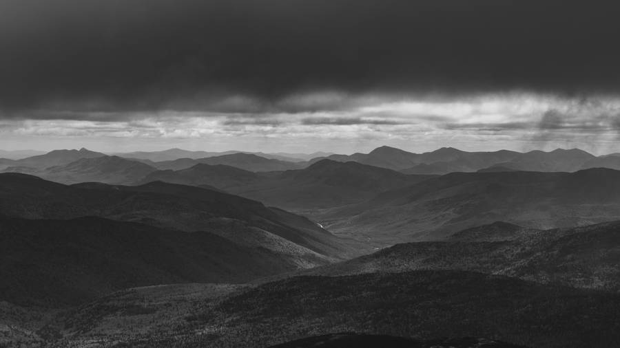 Ominous Black-and-white Mountain Range Wallpaper