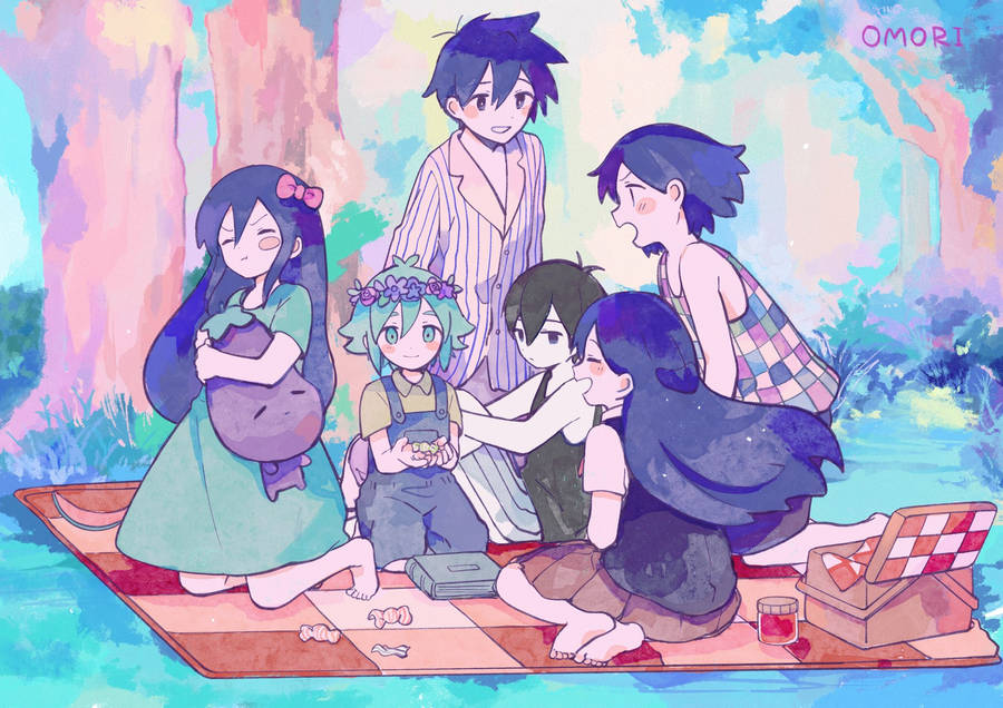 Omori Characters Picnic Date Wallpaper